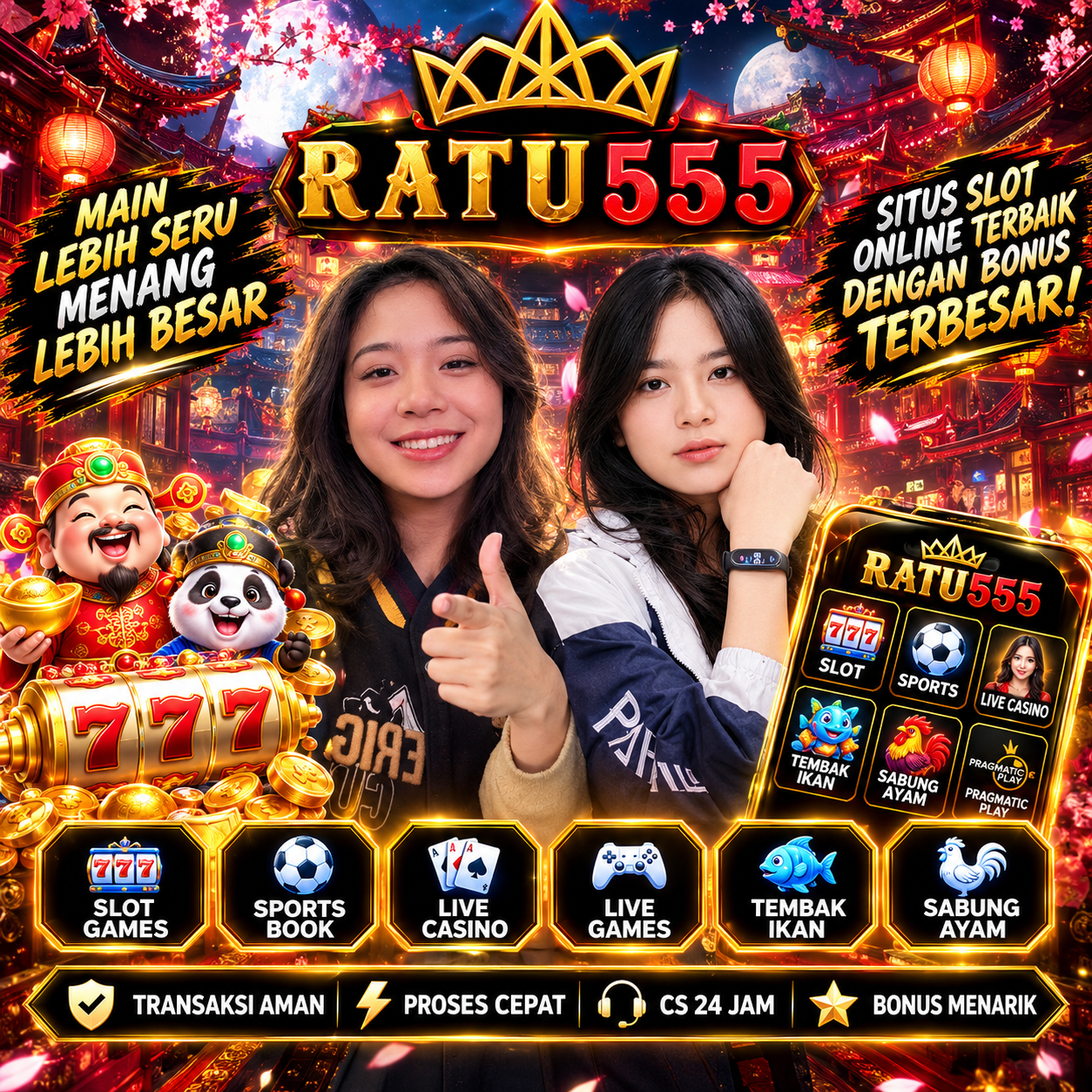 Tampilan platform RATU555 dengan desain modern dan responsif